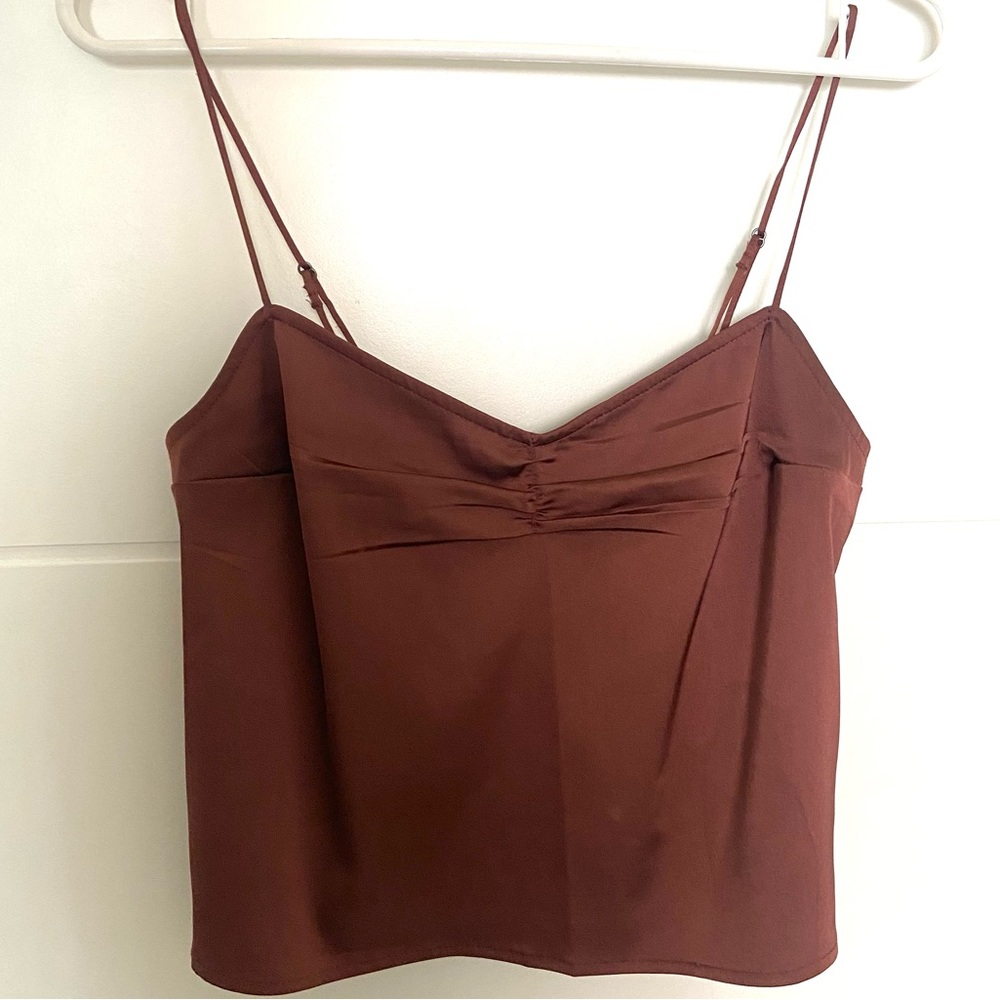 Abercrombie & Fitch 90s Cinched Front Satin Cami Top